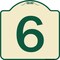Signmission Designer Series Sign W/ Number 6, Tan & Green Heavy-Gauge Aluminum Sign, 18" x 18", TG-1818-22893 A-DES-TG-1818-22893 - alternate 1